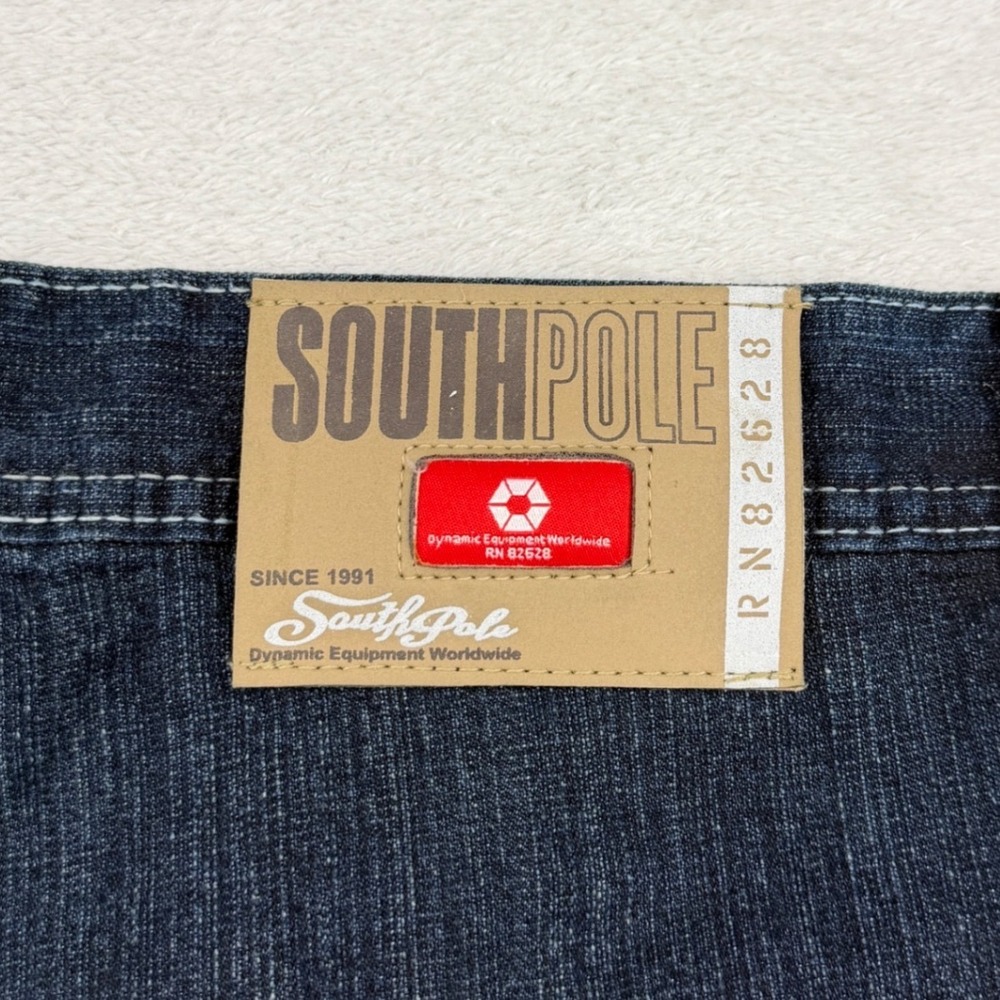 NEW Y2K Southpole Authentic Denim Red Tab Shorts Mens 48 Baggy Streetwear NWT - Picture 7 of 16